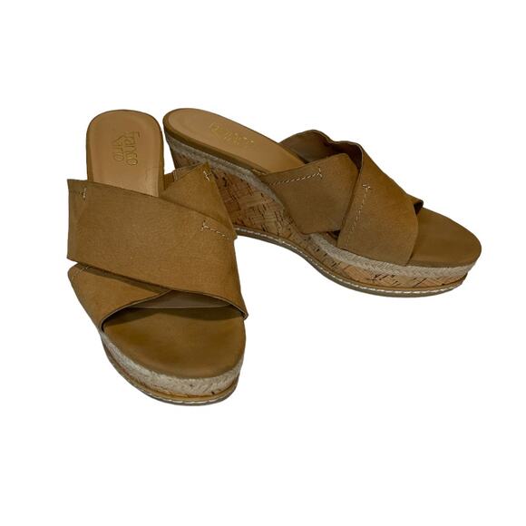 Franco Sarto, Tan Leather Strap Wedge Sandal, Women's 9.5m - Picture 1 of 11